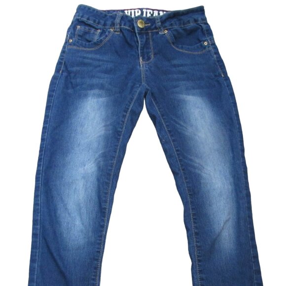 VIP Skinny Jeans‎ Womens Size 1/2 Blue Medium Wash Stretch Denim Pants Juniors - Picture 1 of 7